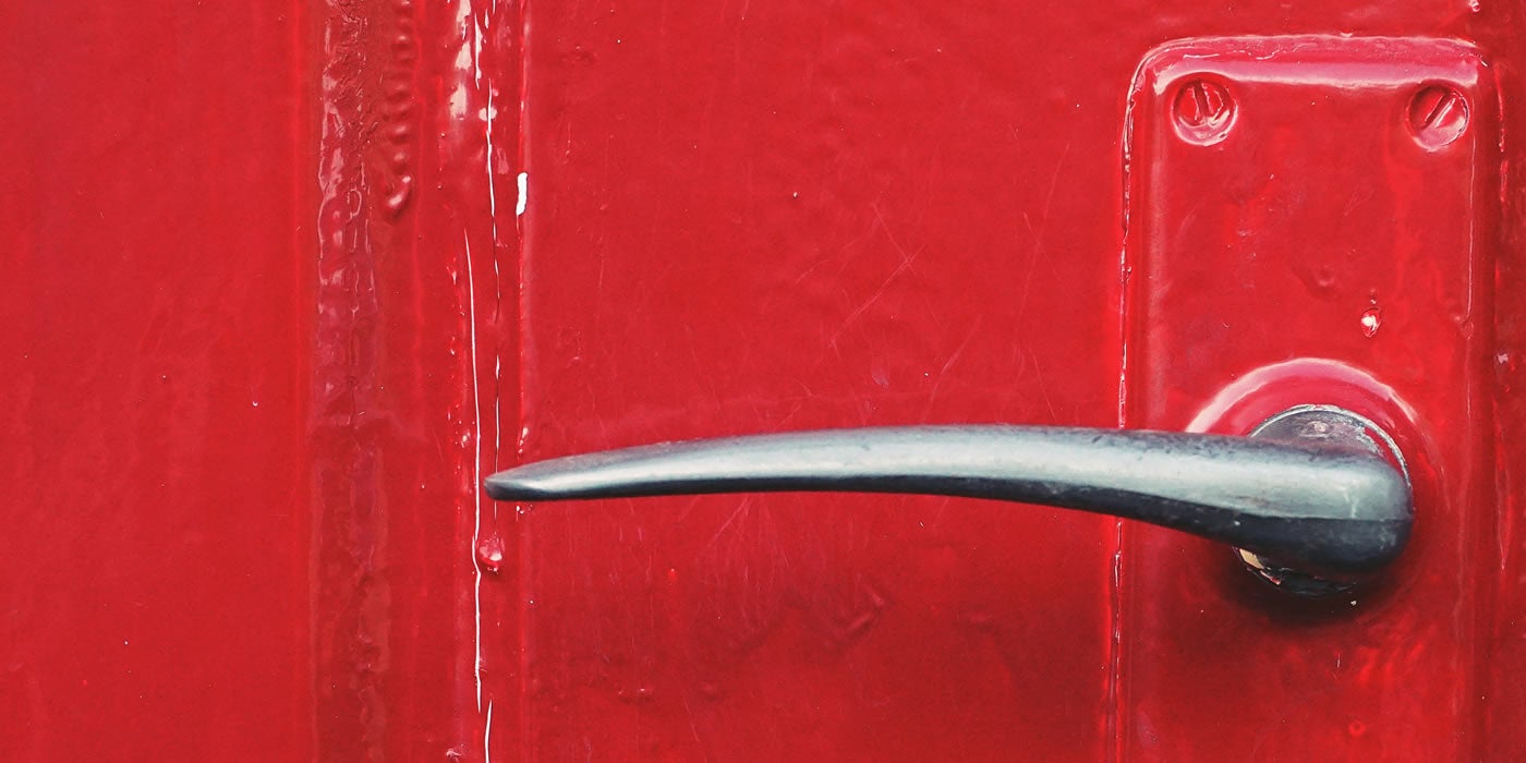 Red door with silver handle